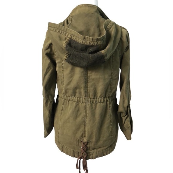 Anthropologie HEI HEI Green Hooded Anorak Utility Jacket Size XS - Picture 6 of 15